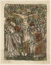 The Death of Christ, 1460–65, Bavarian, 15th century, Germany, Metalcut in black hand colored with