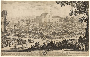 The Fair at Impruneta, 1622, Jacques Callot, French, 1592-1635, France, Etching on two sheets of