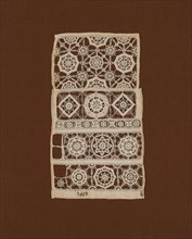 Fragment of a Sampler, 1669, England, Linen, plain weave, cut work with needle lace inserts, cut