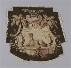 Chair Cover, Empire period, c. 1810, England or France, England, Linen, plain weave, embroidered