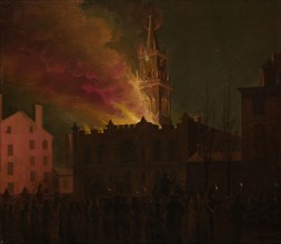 Conflagration of the Masonic Hall, Chestnut Street, Philadelphia, Pennsylvania, 1819, Samuel Jones,