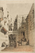 Egyptian Street Scene, 1842/47, Charles François Eustache, French, 1820-1870, France, Black Conté