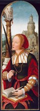 Saint Barbara, c. 1520, Jean Bellegambe, French, c. 1470-1535/36, Belgium, Oil on panel, 32 3/8 ×