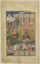 Zal Climbing to Rudaba, page from a copy of the Shahnama of Firdausi, Safavid dynasty (1501–1722),
