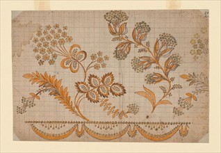 Design for a Woven Textile, 19th century, France, Design on paper, 27.7 × 41 cm (11 7/8 × 16 1/8 in