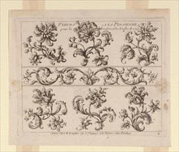 Design for an Embroidered or Woven Textile, 17th century, France, Paris, France, Paper, printed, 21