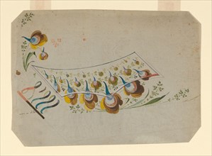 Design for an Embroidered Waistcoat Pocket, 1780/90, France, probably Lyon, France, Polychrome