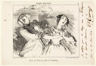 Giving the public the delights of Carpentras, plate 16 from Croquis Musicaux, 1852, Honoré Victorin