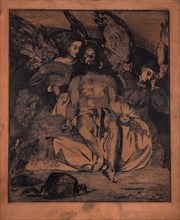 Dead Christ with Angels, 1866/67, Édouard Manet, French, 1832-1883, France, Copperplate, etched and