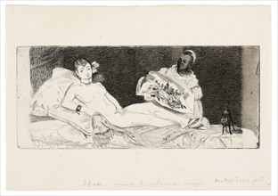 Olympia (published plate), 1867, Édouard Manet, French, 1832-1883, France, Etching and aquatint in