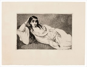 Odalisque, c. 1868, Édouard Manet, French, 1832-1883, France, Etching and aquatint in black on buff