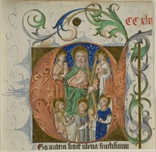 Saints Barbara, Catherine, Andrew, John the Baptist, Lawrence and Thomas à Beckett in a Historiated