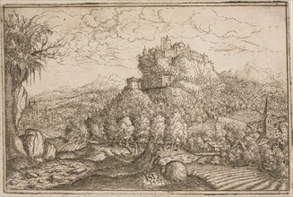 Castle on a Hilltop, 1553, Hanns Lautensack, German, 1524-1560/66, Germany, Etching on paper, 120 x