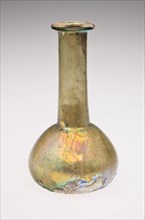 Bottle, 2nd/3rd century AD, Roman, Roman Empire, Glass, core-formed technique, 15.1 × 8.4 × 8.4 cm