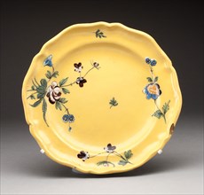Plate, c. 1780, France, Montpellier, France, Tin-glazed earthenware (faience), Diam. 25.1 cm (9