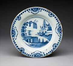 Plate, c. 1750, England, Lambeth, Lambeth, Tin-glazed earthenware, Diam. 22.9 cm (9 in.)