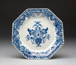 Plate, 18th century, Netherlands, Delft, Delft, Tin-glazed earthenware (Delftware), Diam. 20.4 cm