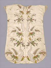 Panel (Possibly a Chasuble Back), 1725/75, France, Silk, plain weave embroidered with silk in