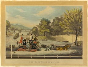 The Mail Coach in a Flood, 1827, Rosenbourg (English, 19th century), after Robert Pollard (English,