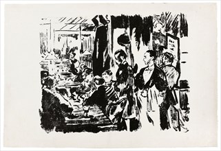 At the Café (unpublished plate), 1874, Édouard Manet (French, 1832-1883), printed by Lefman et