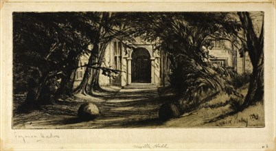 Mytton Hall, 1859, Francis Seymour Haden, English, 1818-1910, England, Drypoint on ivory Japanese