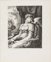Reading, 1822, Pierre-Paul Prud’hon, French, 1758-1823, France, Lithograph on off-white wove paper,
