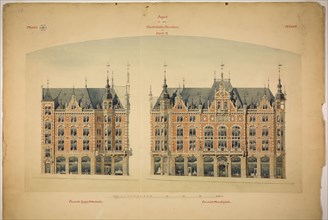 Rathskeller Neubau, Halle (Saale), Saxony-Anhalt, Germany, Elevations, c. 1887, Peter J. Weber,