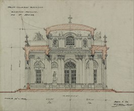Chocolate-Menier Pavilion, World’s Colombian Exposition, Chicago, Illinois, Section Sketch, 1893,