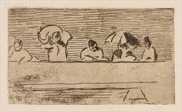 The Parapet of the Bridge, plate 5 from Le Fleuve, 1874, Édouard Manet (French, 1832-1883), written