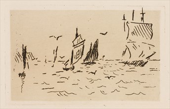 The Sea, plate 7 from Le Fleuve, 1874, Édouard Manet (French, 1832-1883), written by Charles Cros