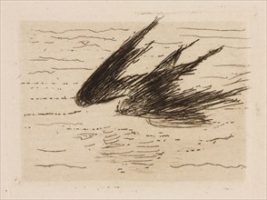 Swallows, plate 8 from Le Fleuve, 1874, Édouard Manet (French, 1832-1883), written by Charles Cros