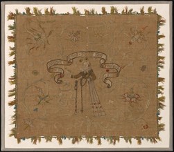 Picture (Needlepoint), 1616, Switzerland, Linen, plain weave, embroidered with silk floss, linen