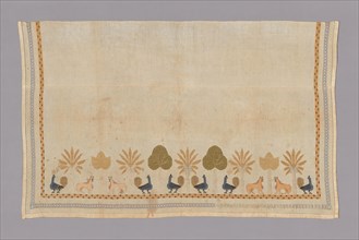 Panel, c. 1880, Possibly Egypt or Turkey, Egypt, Cotton, plain weave, cut and drawnwork embroidered