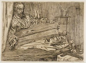 Berenice, 1861, Alphonse Legros, French, 1837-1911, France, Etching on ivory laid paper, 273 × 376