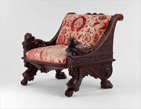 Armchair, 1876, Luigi Frullini, Italian, 1839–1897, Florence, Italy, Florence, Walnut and cut