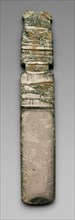 Celt Pendant Depicting an Abstract Figure with a Tall Headdress, A.D. 1/500, Nicoya, Nicoya,
