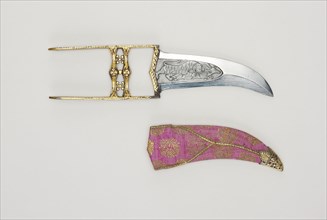 Dagger (Katar), 18th century, India, Rajasthan, India, Steel and gold, 28.4 x 8.2 x 1.5 cm (11 1/8