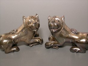 Lion Fittings for a Throne, 18th century, India, India, Silver, 12.9 x 22.0 x 11.4 cm, 13.1 x 22.2