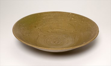 Bowl with Stylized Leaves, probably Song dynasty (960–1279), China, Celadon-glazed stoneware with
