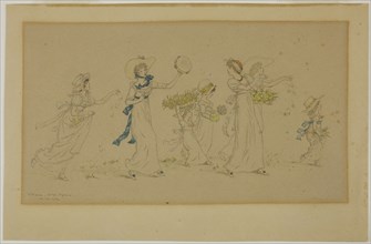 Welcome Once Again, 1884, Kate Greenaway, English, 1846-1901, England, Graphite with watercolor on