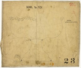 Design for Bowl No. 7751, 1883, Tiffany and Company, American, founded 1837, United States, Black