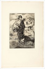 The Gypsies, 1862, Édouard Manet, French, 1832-1883, France, Etching in warm black on ivory laid