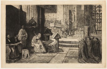 Procession in a Spanish Church, c. 1861, Alphonse Legros, French, 1837-1911, France, Etching on