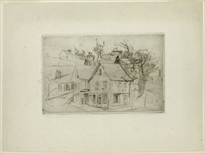 Street Corner in a Village, n.d., Henri-Emile Lessore, French, 1830-1895, France, Drypoint on cream