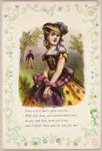 I Love a Girl that’s Good and Fair (valentine), 1860/69, Unknown Artist, American, 19th century,