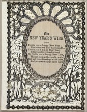 The New Year’s WIsh (holiday card), c. 1840, John Windsor, English, 19th century, England, Gray