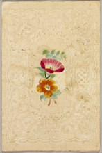Untitled Valentine (Pink and Orange Flowers), c. 1840, Unknown Artist, American or English, 19th
