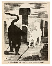 The Cats’ Rendezvous, 1868, Édouard Manet, French, 1832-1883, France, Lithograph in black on ivory
