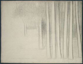 Tree Trunks (study for La Grande Jatte), 1884, Georges Seurat, French, 1859-1891, France, Black