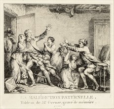 Paternal Curse, 1777–78, Jean Michel Moreau (French, 1741-1814), after Jean-Baptiste Greuze